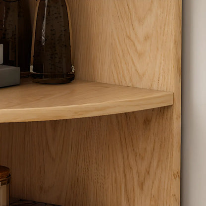 Avocado Green Wood Corner Storage Art Display Cabinet