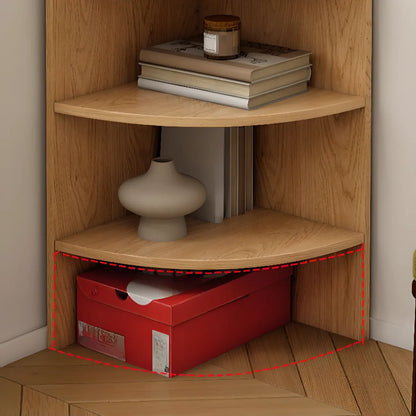 Avocado Green Wood Corner Storage Art Display Cabinet