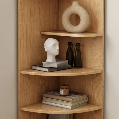 Avocado Green Wood Corner Storage Art Display Cabinet