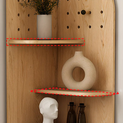 Avocado Green Wood Corner Storage Art Display Cabinet