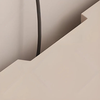 Minimalist White Wooden TV Stand with Open Storage and Drawers