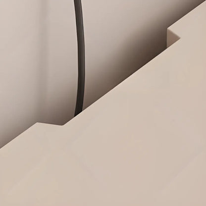 Minimalist White Wooden TV Stand with Open Storage and Drawers