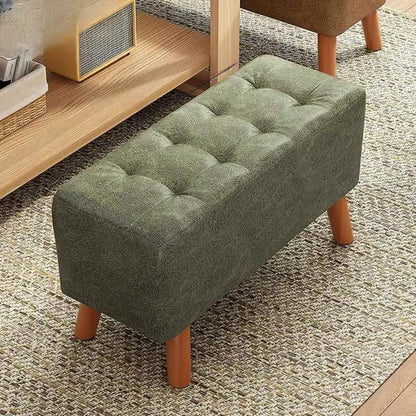 Modern Upholstered Brown Rectangular Bench for Living Room