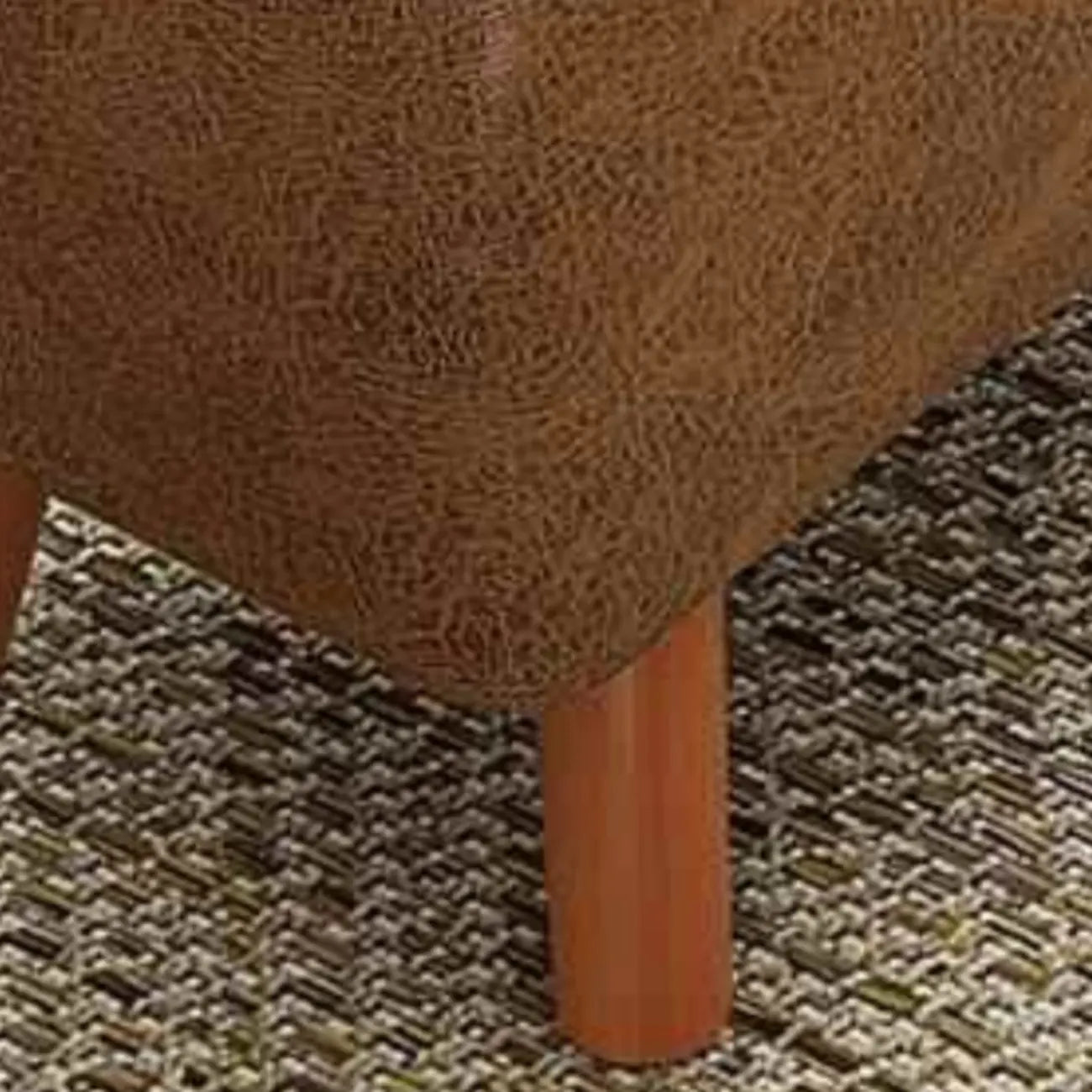 Modern Upholstered Brown Rectangular Bench for Living Room