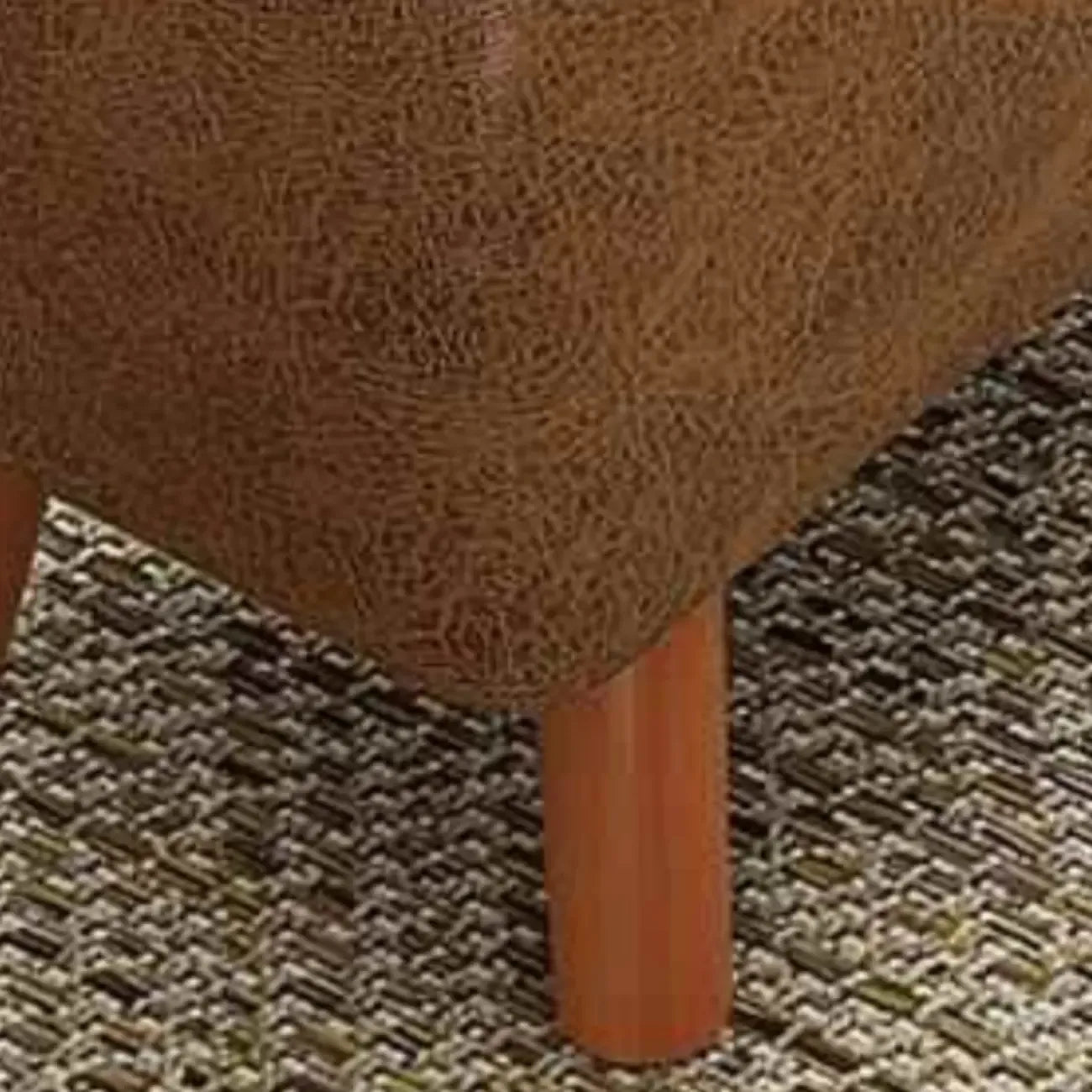 Modern Upholstered Brown Rectangular Bench for Living Room