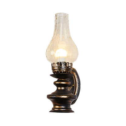 Industrial Brass Vintage Candle Glass Shade Wall Lamp