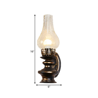 Industrial Brass Vintage Candle Glass Shade Wall Lamp