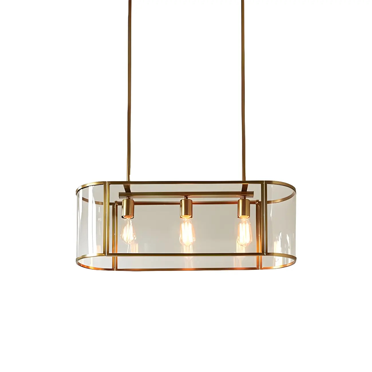 3-Light Modish Modern Gold Glass Island Pendant Light for Kitchen