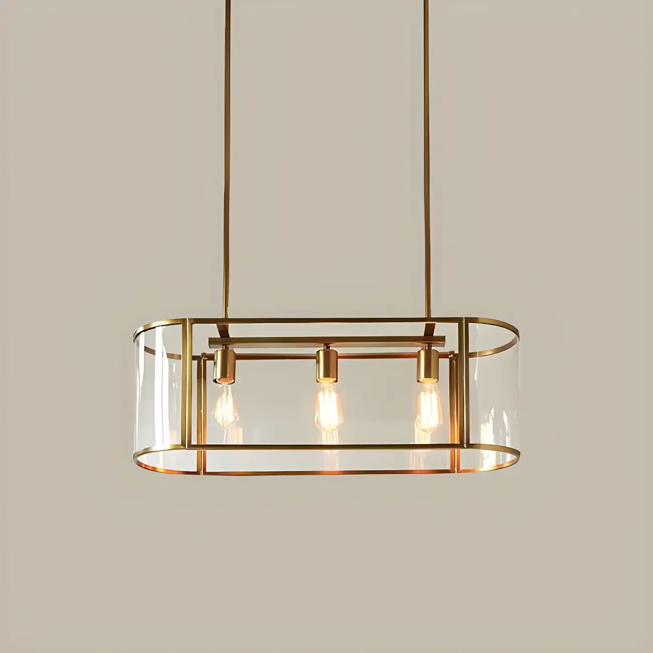 3-Light Modish Modern Gold Glass Island Pendant Light for Kitchen