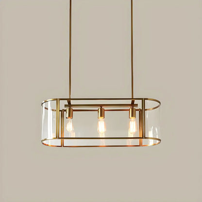 3-Light Modish Modern Gold Glass Island Pendant Light for Kitchen