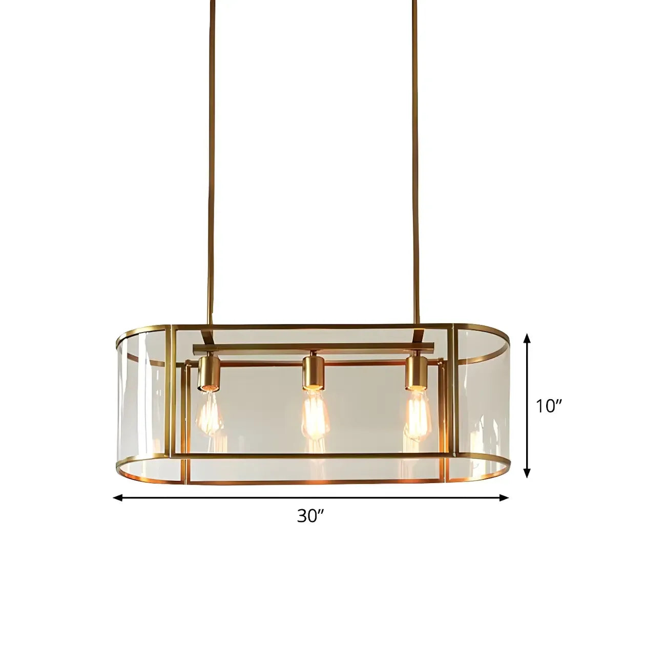 3-Light Modish Modern Gold Glass Island Pendant Light for Kitchen