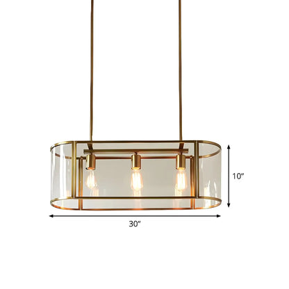 3-Light Modish Modern Gold Glass Island Pendant Light for Kitchen