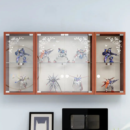 Wall-Mounted Wooden Enclosed Display Cabinet for Collectibles