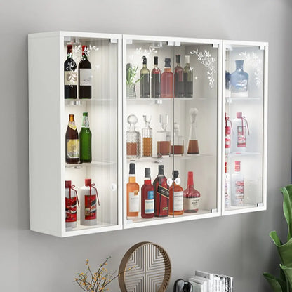 Wall-Mounted Wooden Enclosed Display Cabinet for Collectibles
