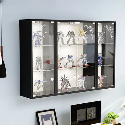 Wall-Mounted Wooden Enclosed Display Cabinet for Collectibles