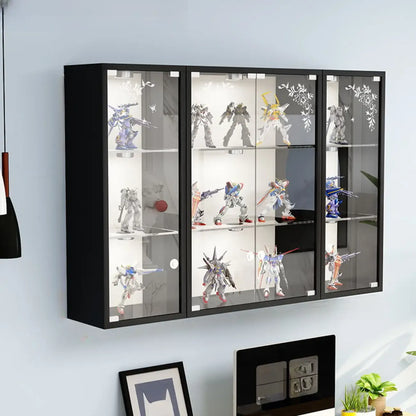 Wall-Mounted Wooden Enclosed Display Cabinet for Collectibles