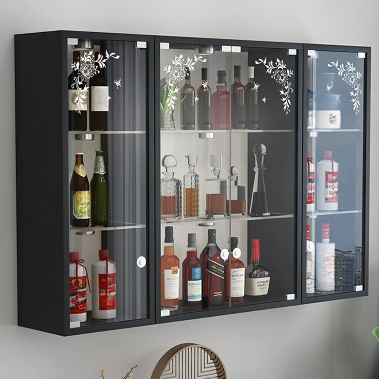 Wall-Mounted Wooden Enclosed Display Cabinet for Collectibles