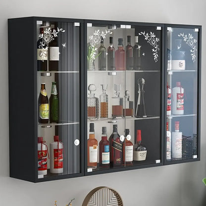 Wall-Mounted Wooden Enclosed Display Cabinet for Collectibles