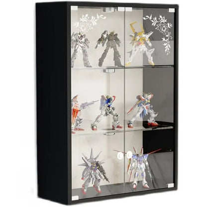 Wall-Mounted Wooden Enclosed Display Cabinet for Collectibles