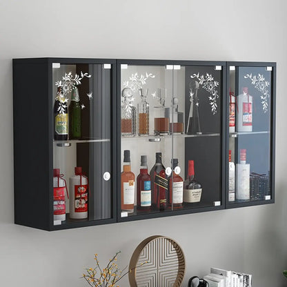 Wall-Mounted Wooden Enclosed Display Cabinet for Collectibles