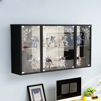 Wall-Mounted Wooden Enclosed Display Cabinet for Collectibles