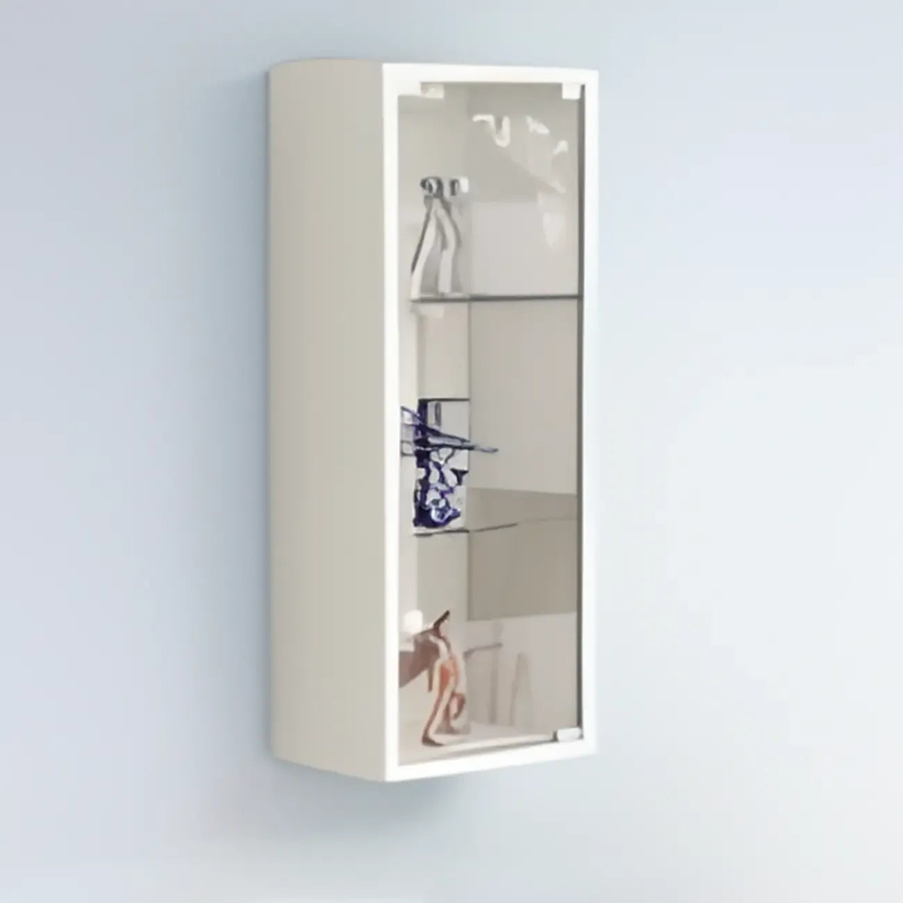 Wall-Mounted Wooden Enclosed Display Cabinet for Collectibles