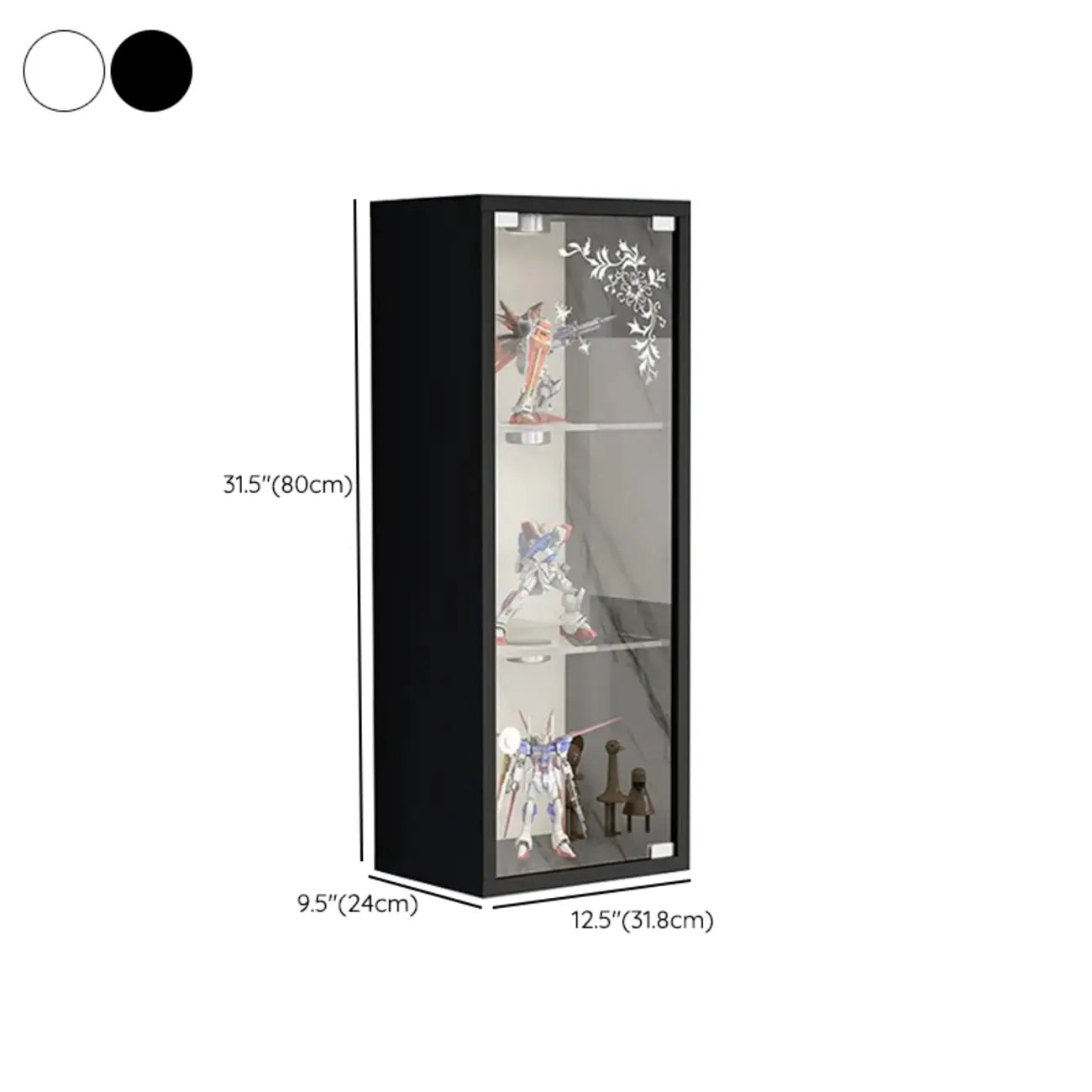 Wall-Mounted Wooden Enclosed Display Cabinet for Collectibles