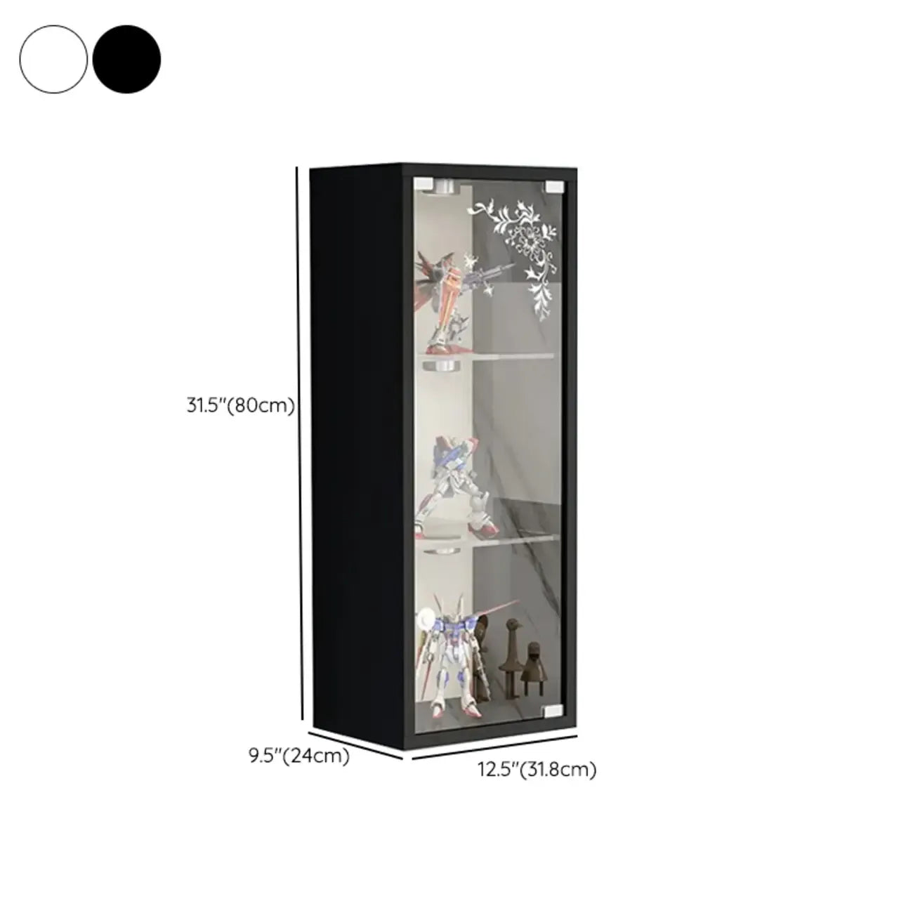 Wall-Mounted Wooden Enclosed Display Cabinet for Collectibles