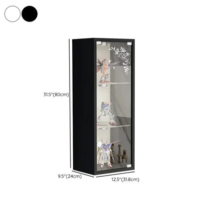 Wall-Mounted Wooden Enclosed Display Cabinet for Collectibles