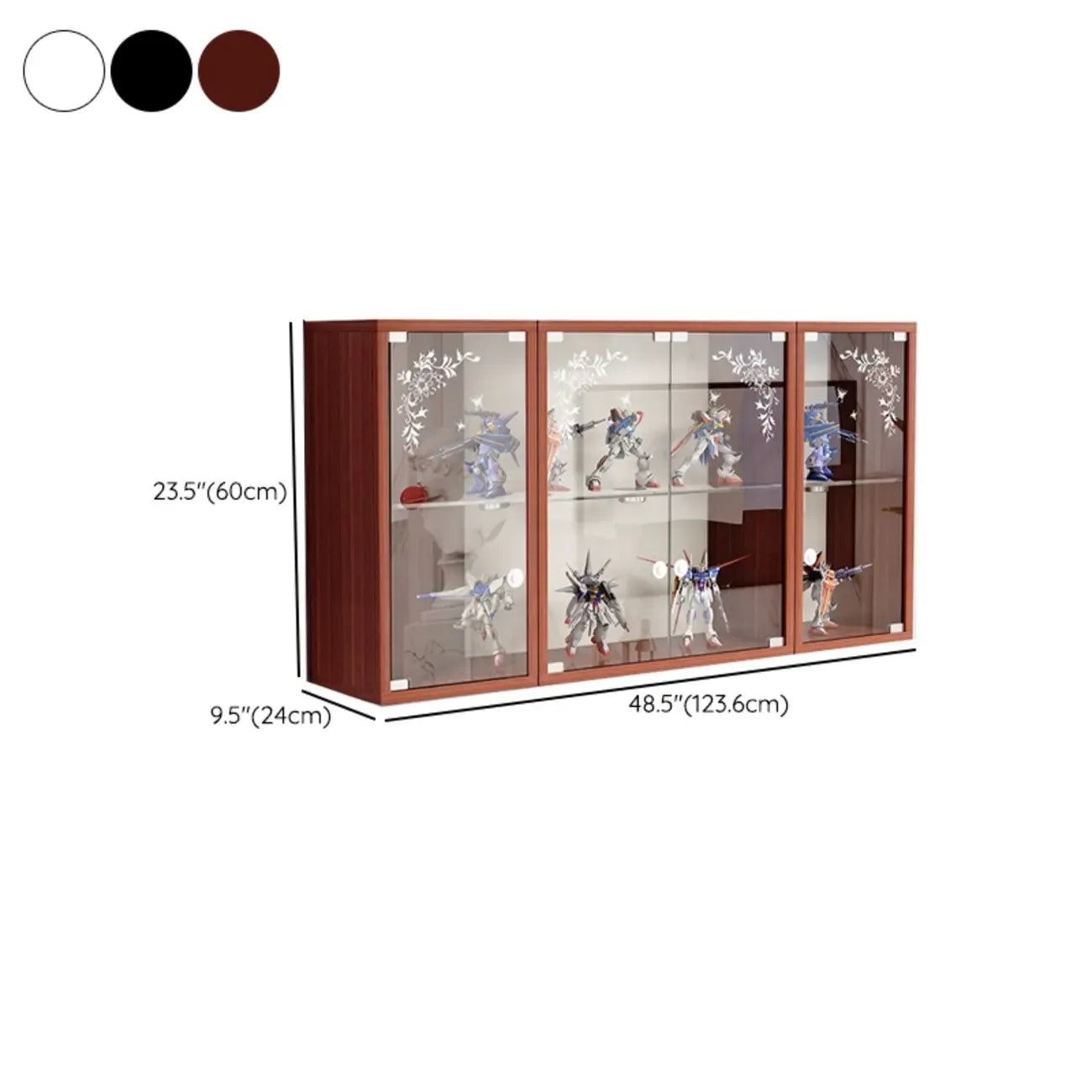 Wall-Mounted Wooden Enclosed Display Cabinet for Collectibles