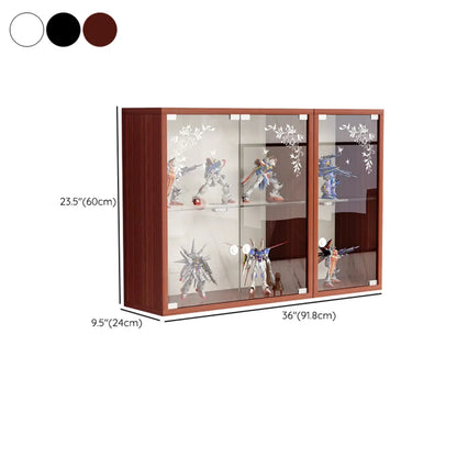 Wall-Mounted Wooden Enclosed Display Cabinet for Collectibles