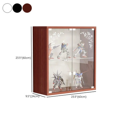 Wall-Mounted Wooden Enclosed Display Cabinet for Collectibles