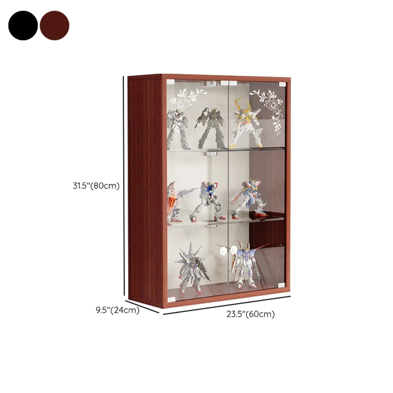 Wall-Mounted Wooden Enclosed Display Cabinet for Collectibles