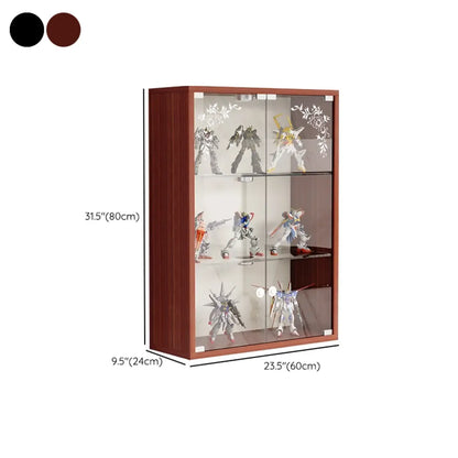 Wall-Mounted Wooden Enclosed Display Cabinet for Collectibles