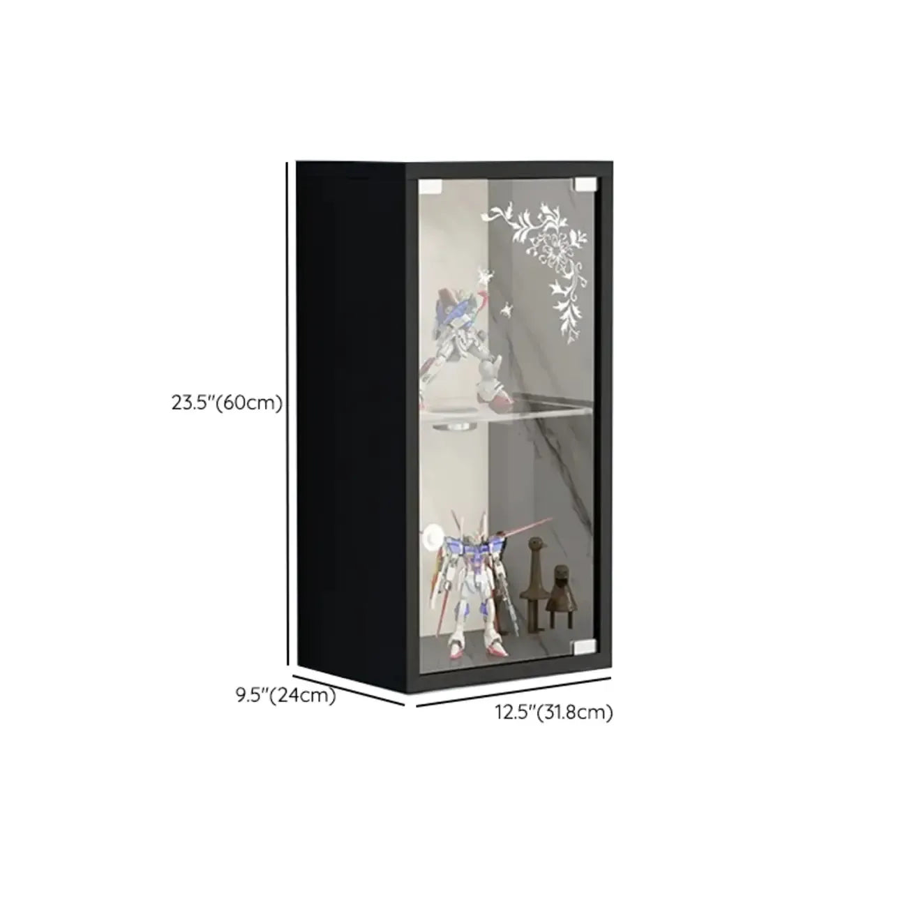 Wall-Mounted Wooden Enclosed Display Cabinet for Collectibles