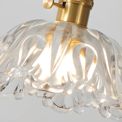 3-Light Modern Floral Glass Gold Island Pendant Light for Kitchen