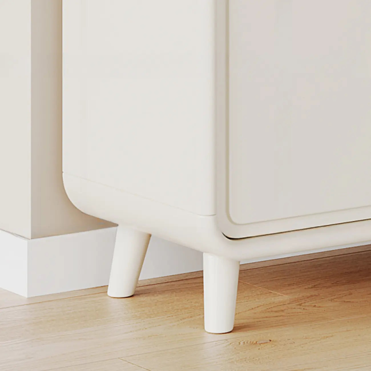 Entryway Solid Wood Shoe Cabinet in White