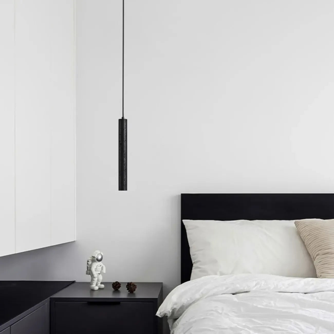 Art Deco Black Stone Geometric Bedroom LED Pendant Light