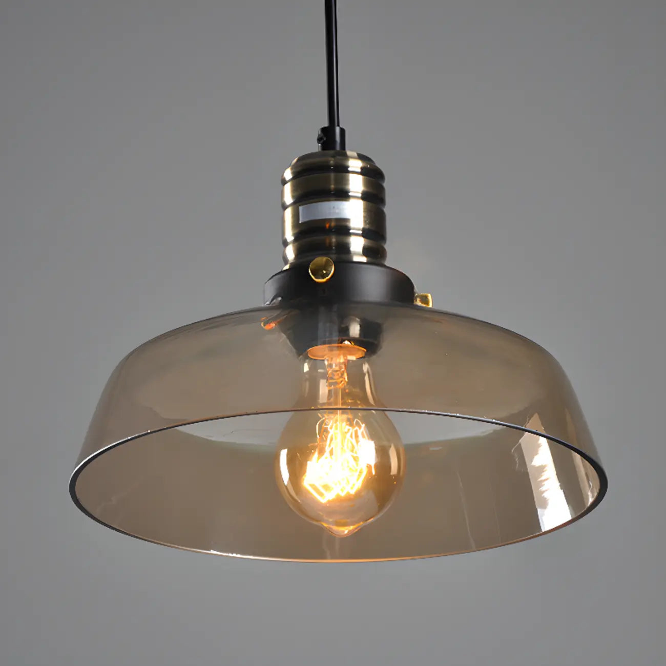 Modern Black Glass Pendant Light Adjustable Length for Kitchen