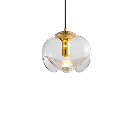 Modern Geometirc Gold Clear Glass Kitchen Pendant Light