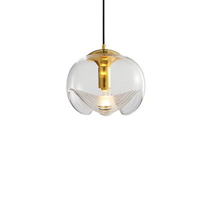Modern Geometirc Gold Clear Glass Kitchen Pendant Light