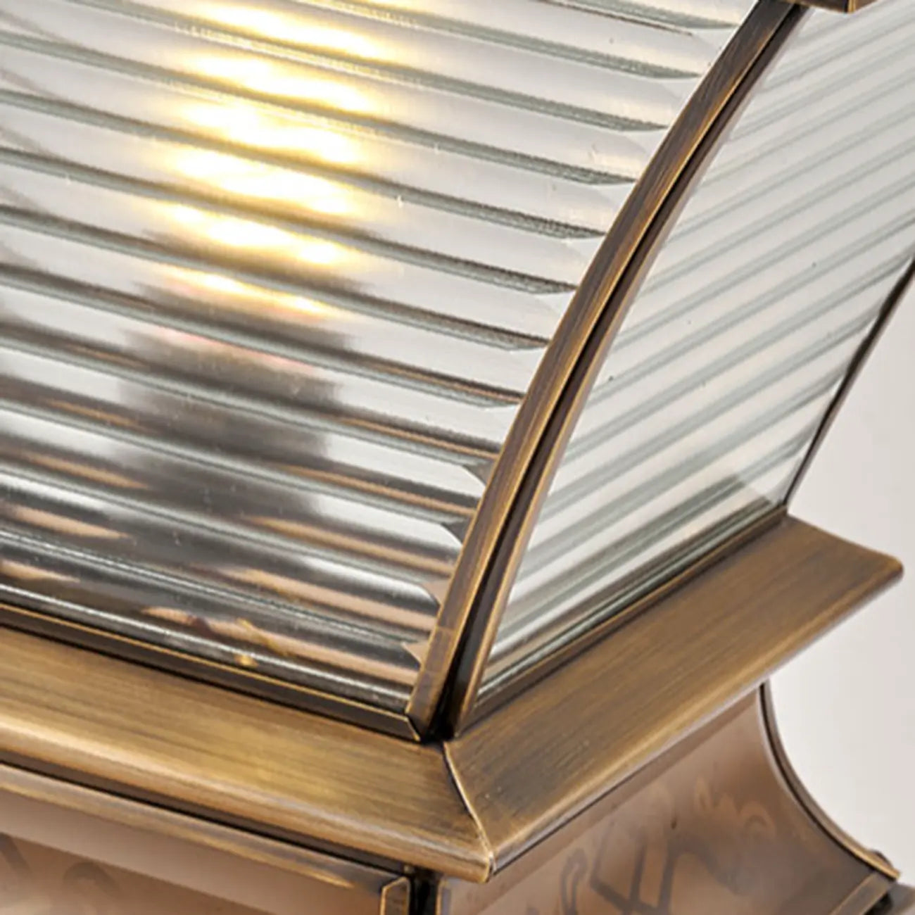 Vintage Brass Flared Solar Outdoor Post Lights