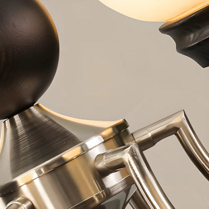 Classic Black Metal Modern Globe Glass Chandelier