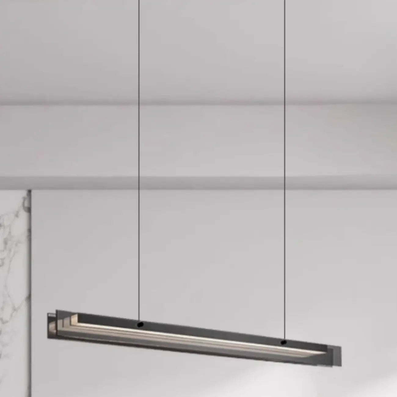 Modern Glass and Metal LED Pendant Light for Kitchen Island