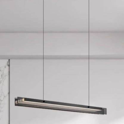Modern Glass and Metal LED Pendant Light for Kitchen Island
