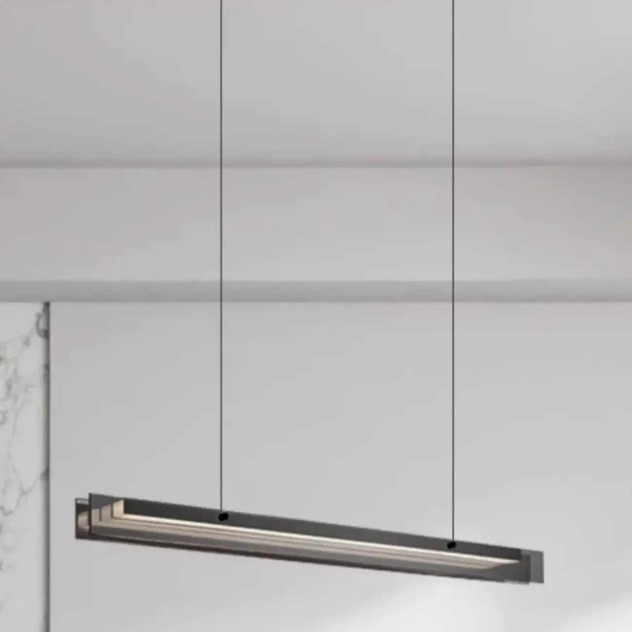 Modern Glass and Metal LED Pendant Light for Kitchen Island