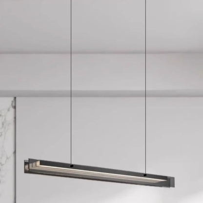 Modern Glass and Metal LED Pendant Light for Kitchen Island
