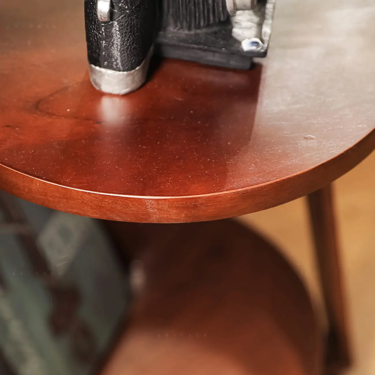 Orange Arc Standing Dome Floor Lamp with Side Table Dimmable