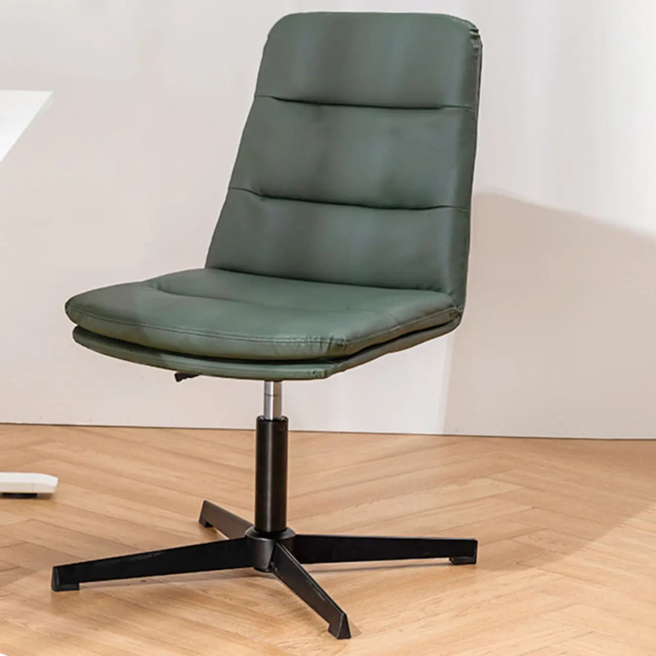 Elegant White Leather Ergonomic Swivel Office Chair