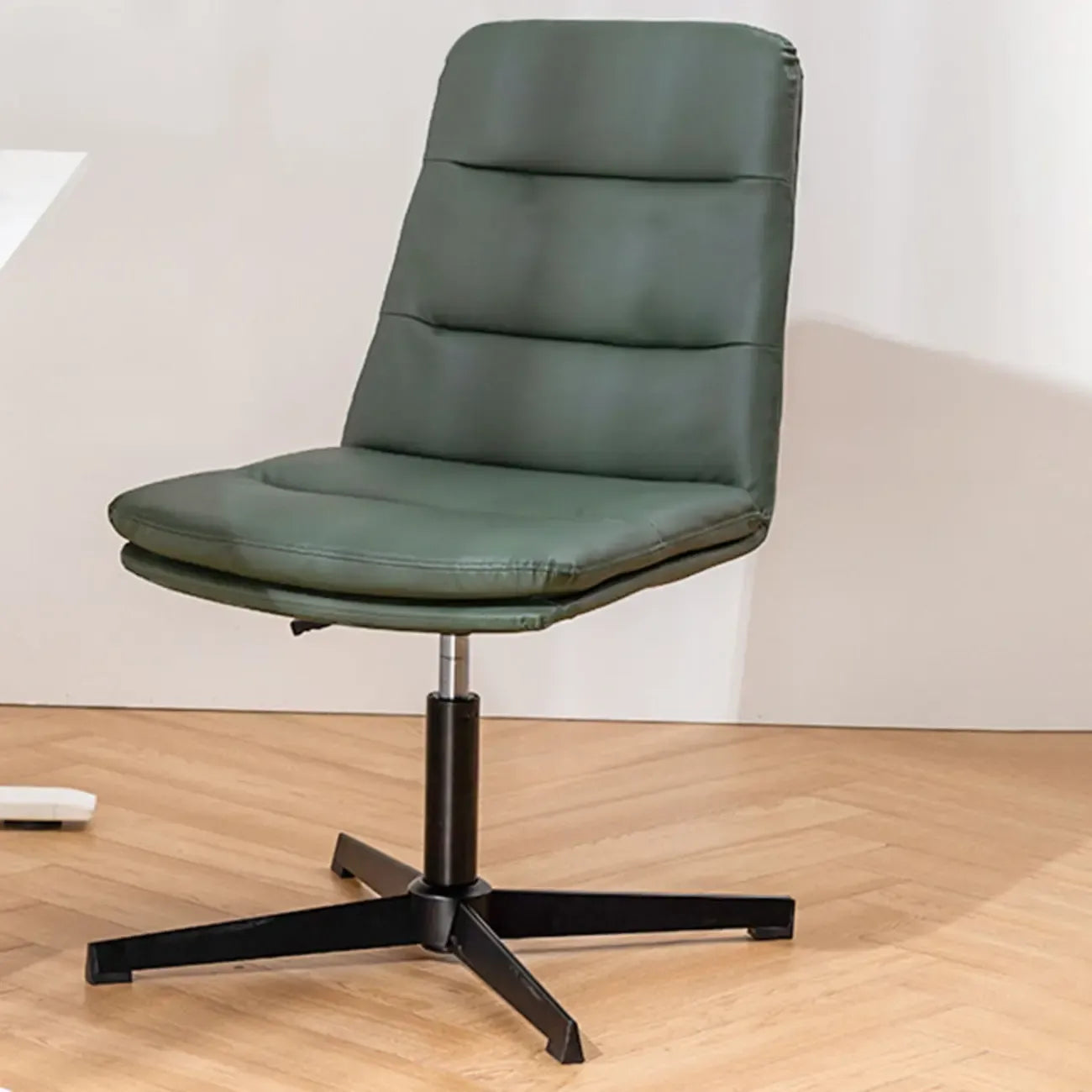 Elegant White Leather Ergonomic Swivel Office Chair